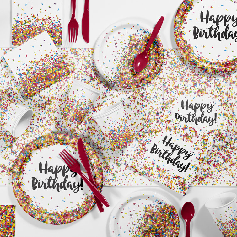 Creative Converting Sprinkles Birthday Dinner Paper Plates - 8.75 Inch, 8 Count, Multicolor - View #3